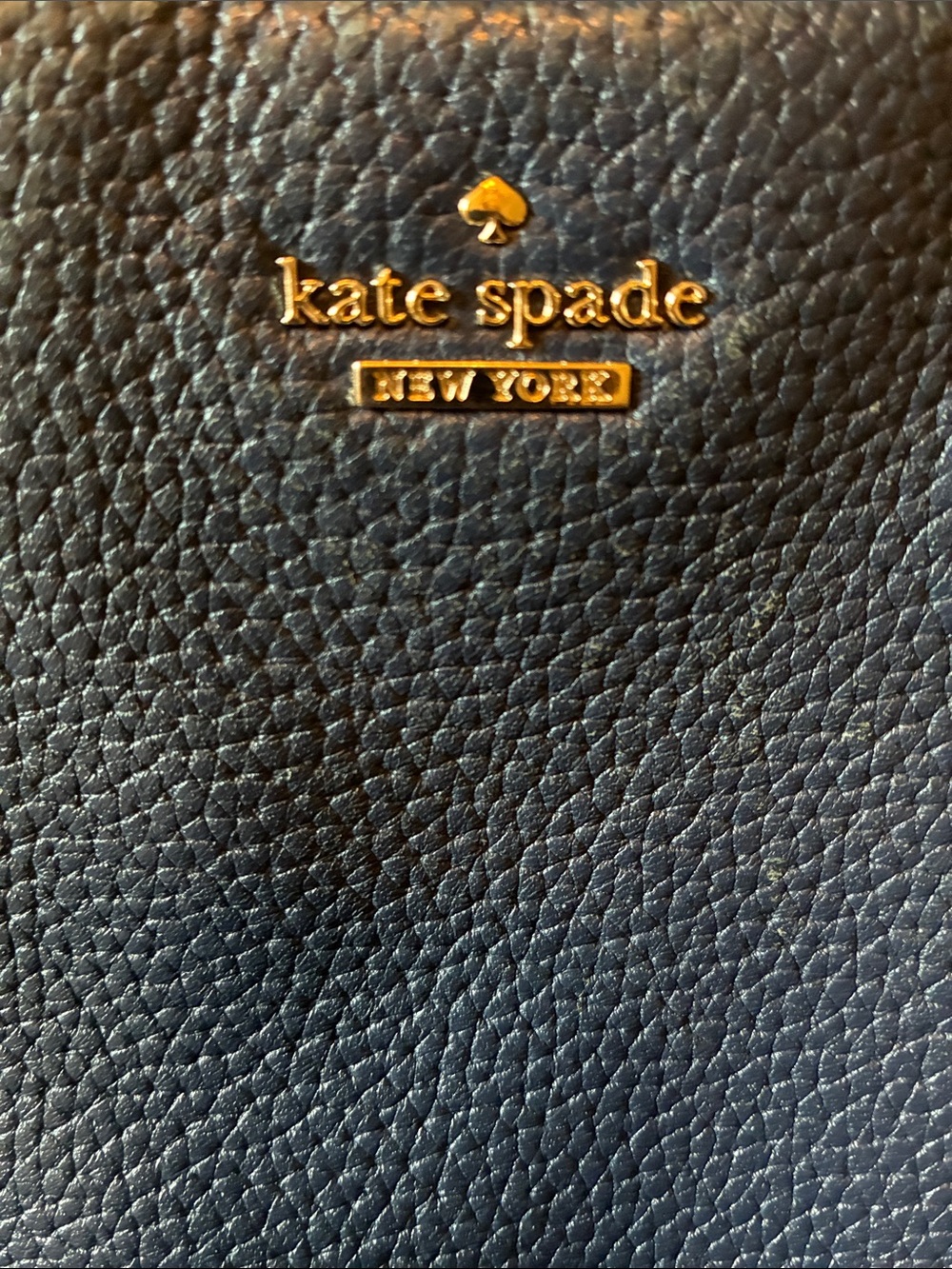 kate spade navy pebbled leather hobo with gold hardware - Picture 5 of 5